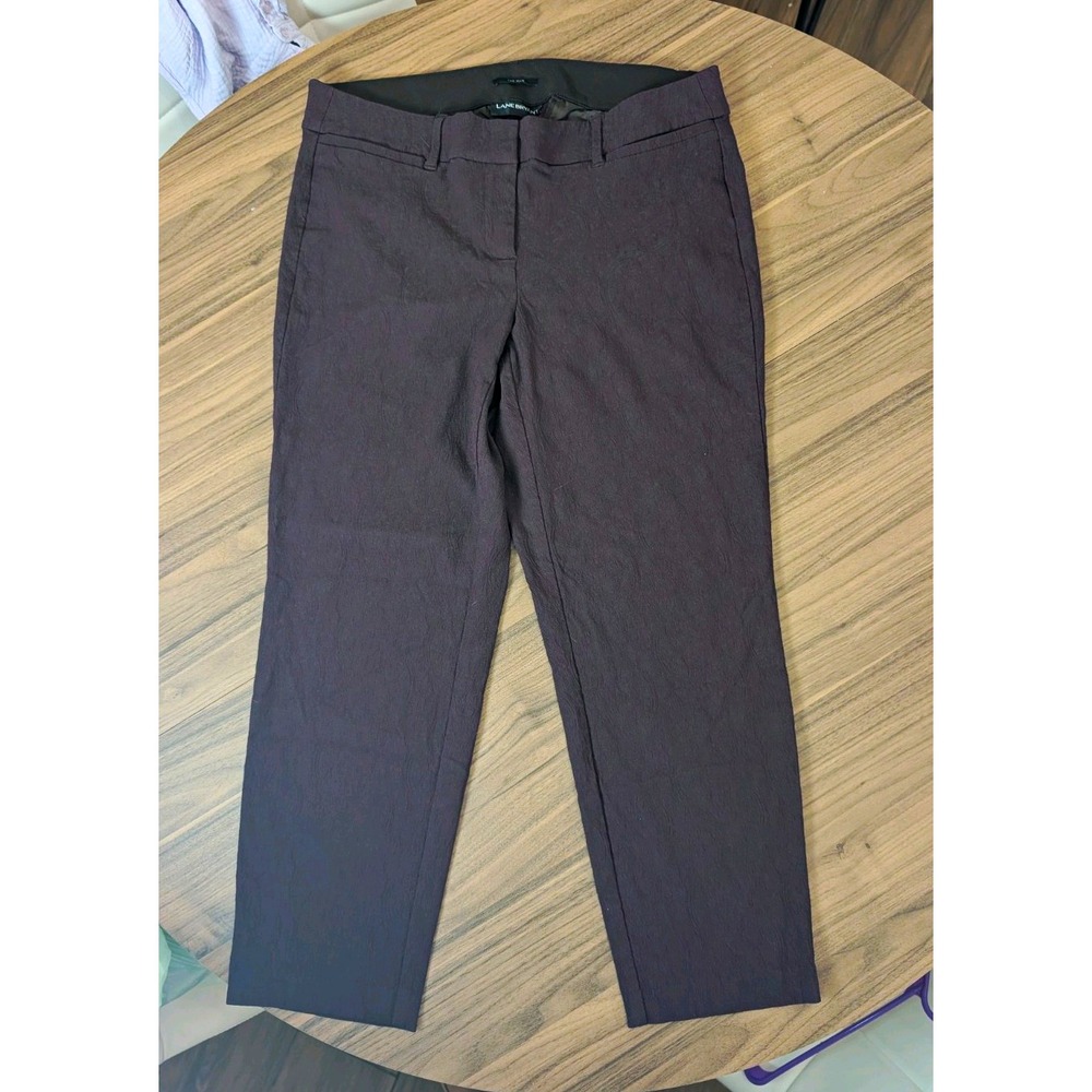 Lane Bryant The Allie Size 14 Purple Paisley Stretch Ankle Dress Pants
